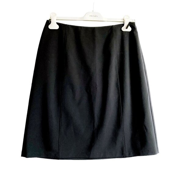 Prada Black Signature tech stretch skirt, Size 46 Italian (US 12) - Picture 1 of 15